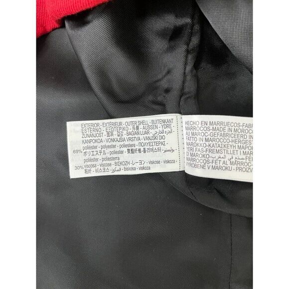 Zara Womens Mini Dress L Bright Red Voluminous Sleeveless V-Neck 2065/677 NWT - Picture 10 of 16